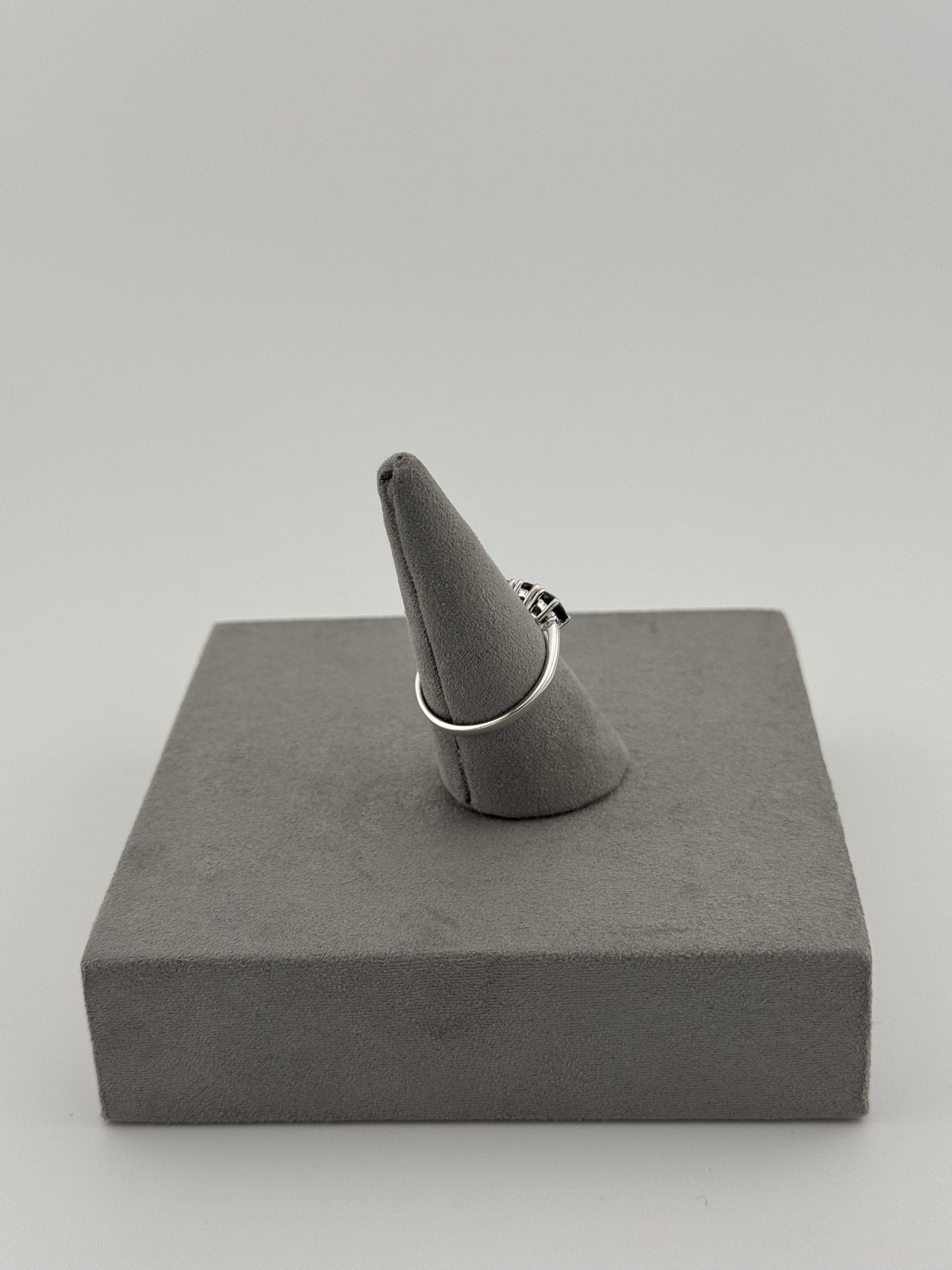 Three-Stone Sapphire Ring - Sterling Silver