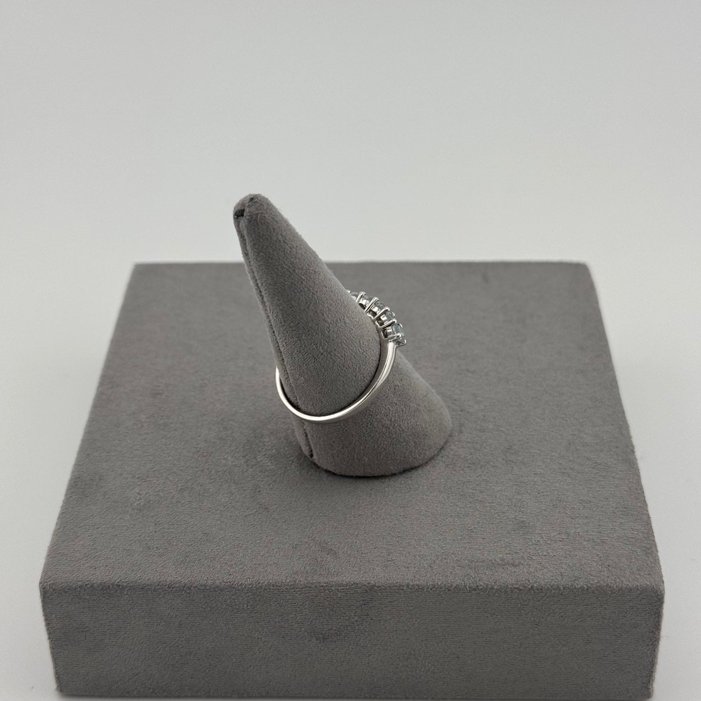 Elegant Aquamarine Eternity Ring - Sterling Silver