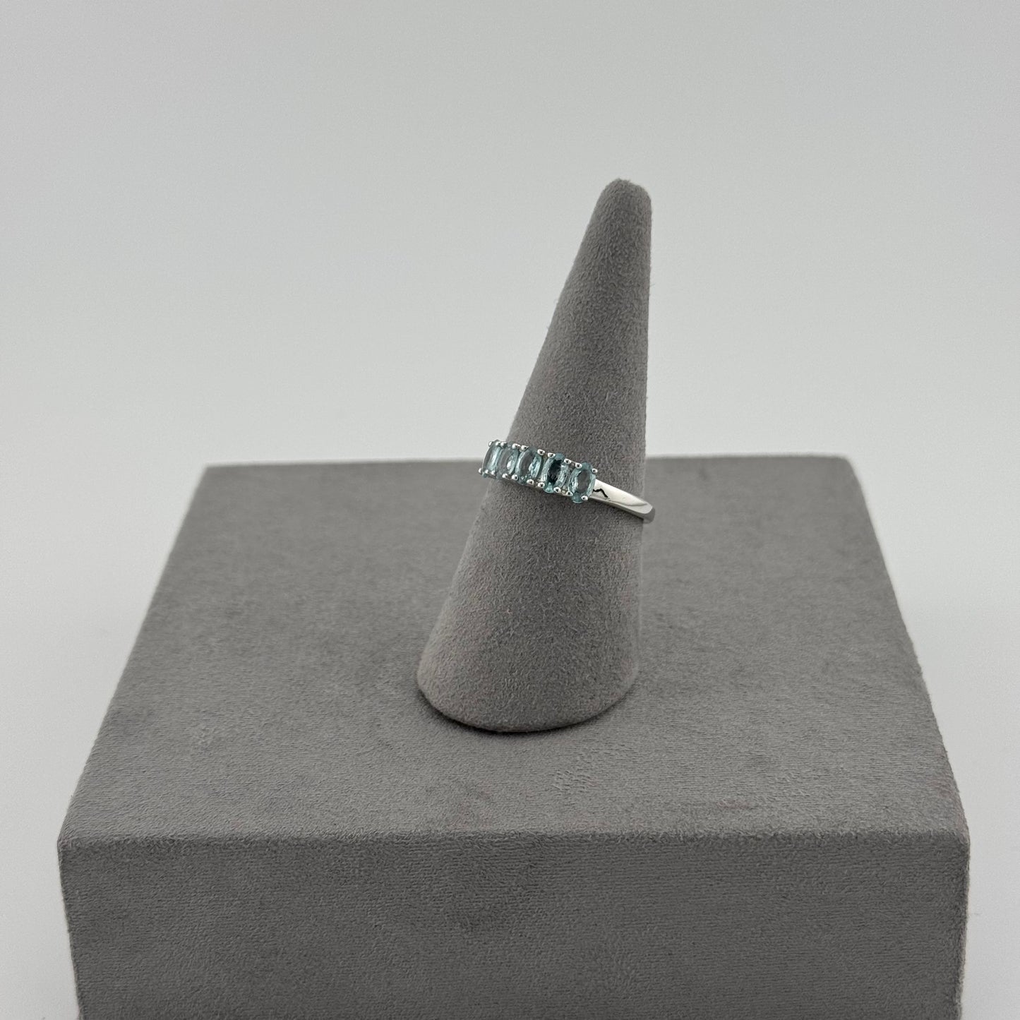 Five-Stone Aquamarine Ring - Sterling Silver