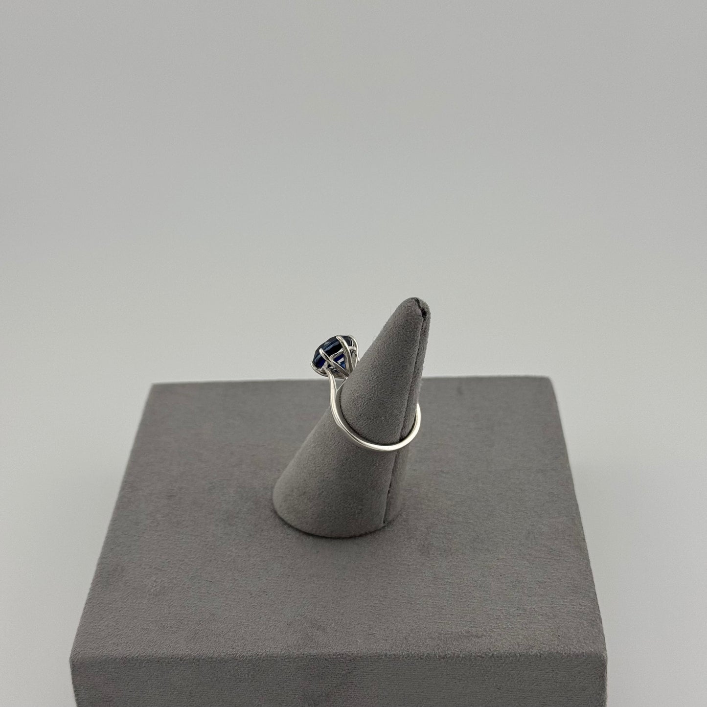 Sapphire Classic Solitaire Ring - Sterling Silver