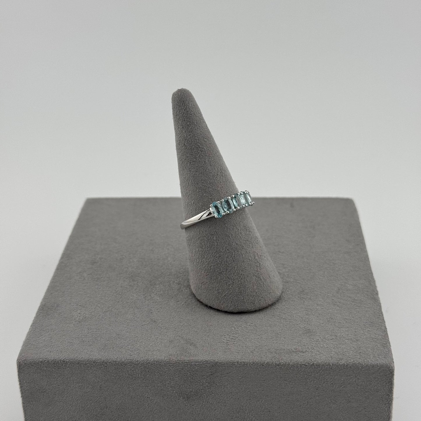 Five-Stone Aquamarine Ring - Sterling Silver