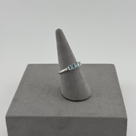 Five-Stone Aquamarine Ring - Sterling Silver