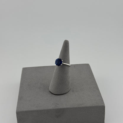 Sapphire Classic Solitaire Ring - Sterling Silver