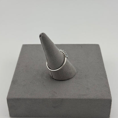 Elegant Aquamarine Eternity Ring - Sterling Silver