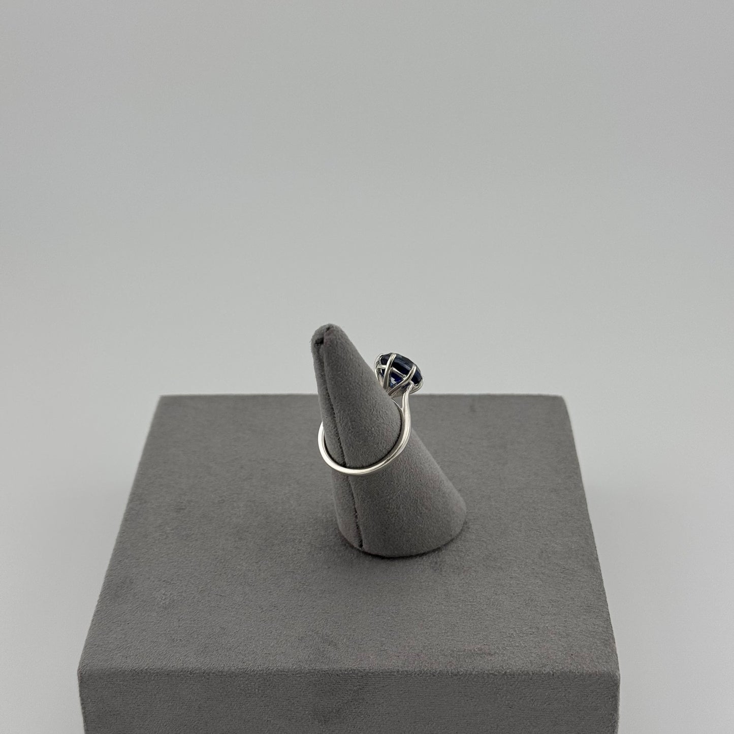 Sapphire Classic Solitaire Ring - Sterling Silver