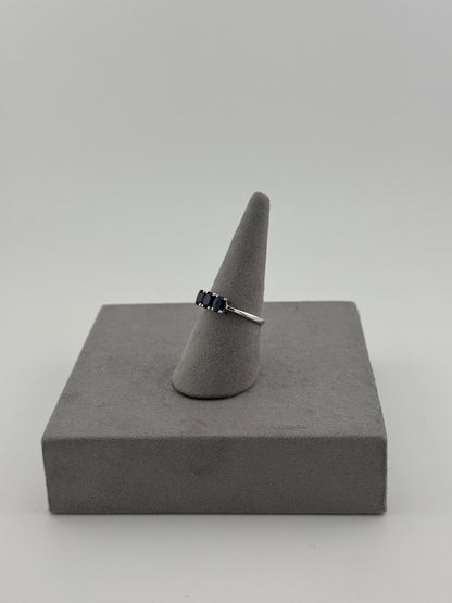 Three-Stone Sapphire Ring - Sterling Silver