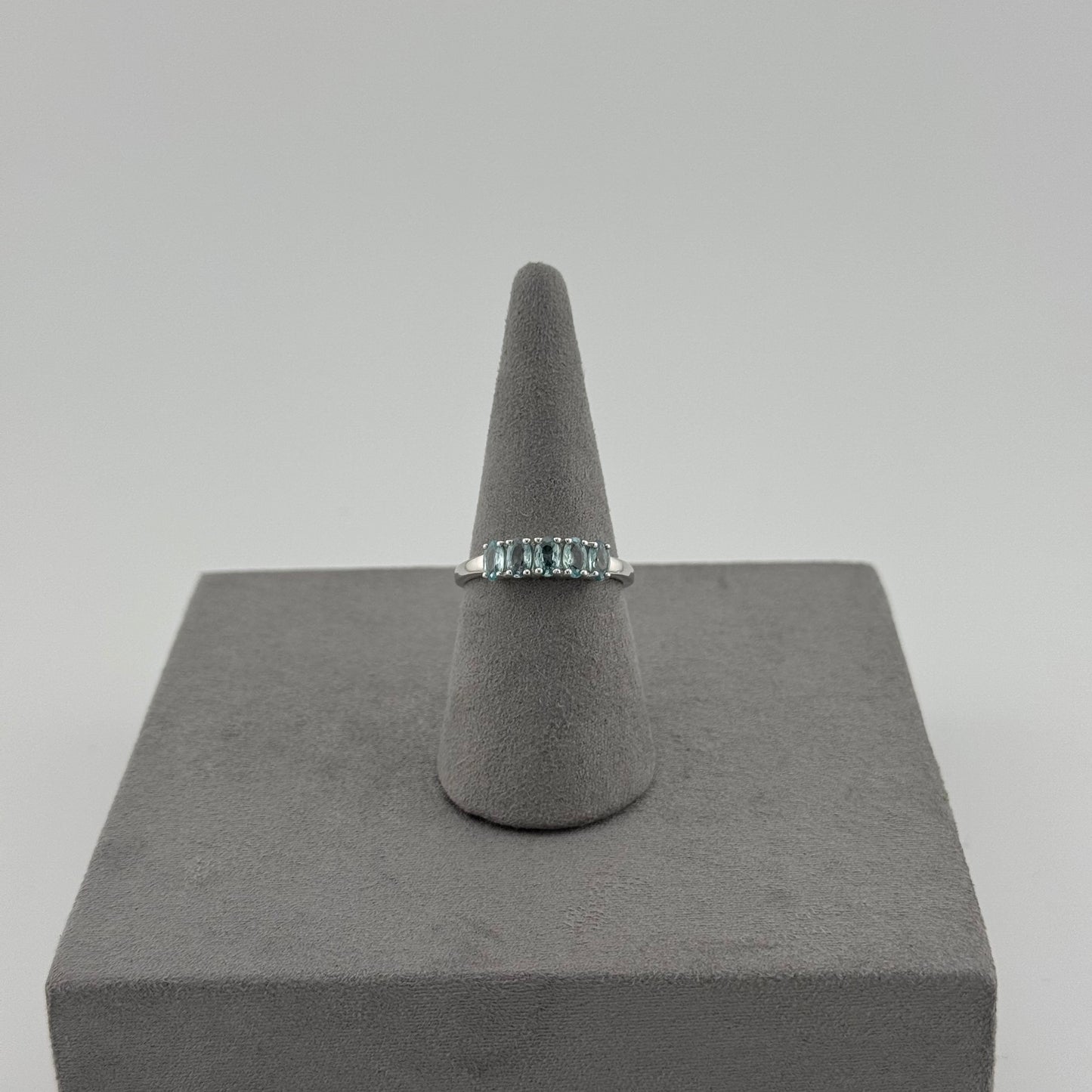 Five-Stone Aquamarine Ring - Sterling Silver