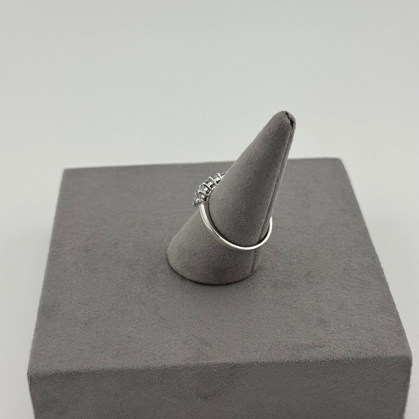 Elegant Aquamarine Eternity Ring - Sterling Silver