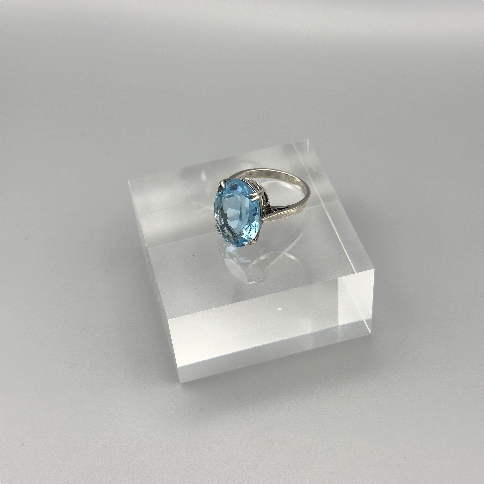 March birthstone ring in sterling silver