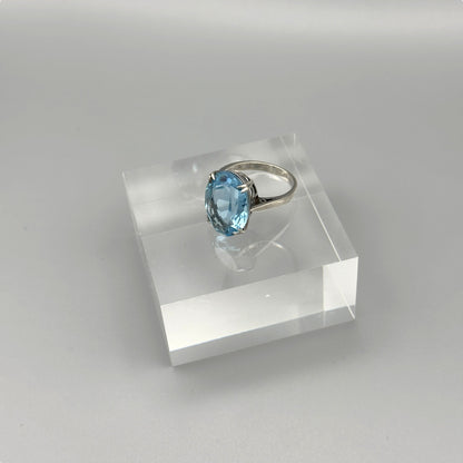 March birthstone ring in sterling silver