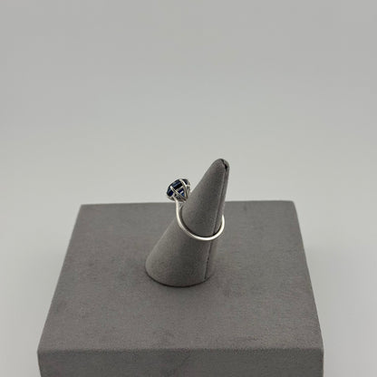 Sapphire Classic Solitaire Ring - Sterling Silver