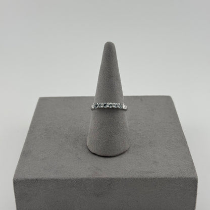 Elegant Aquamarine Eternity Ring - Sterling Silver