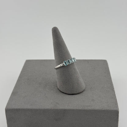Five-Stone Aquamarine Ring - Sterling Silver