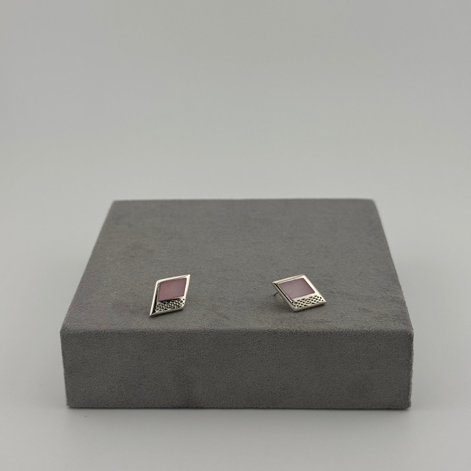 mother of pearl earrings in sterling silver