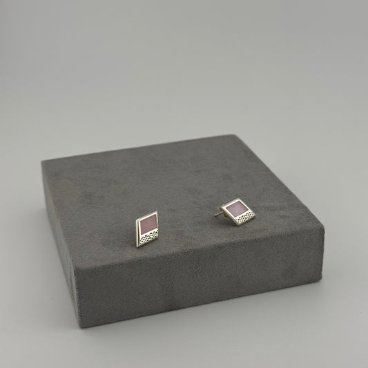 sterling silver earrings with mother of pearl stone