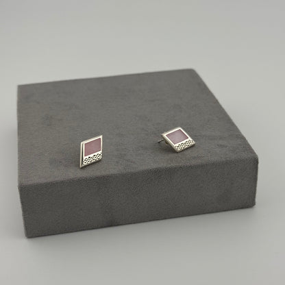 sterling silver earrings with mother of pearl stone