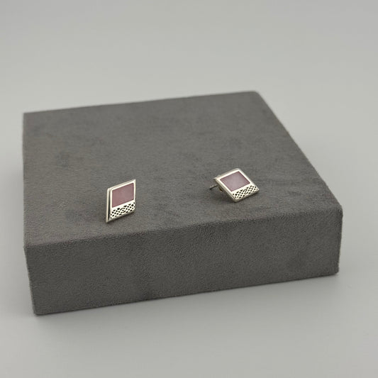 sterling silver earrings with mother of pearl stone