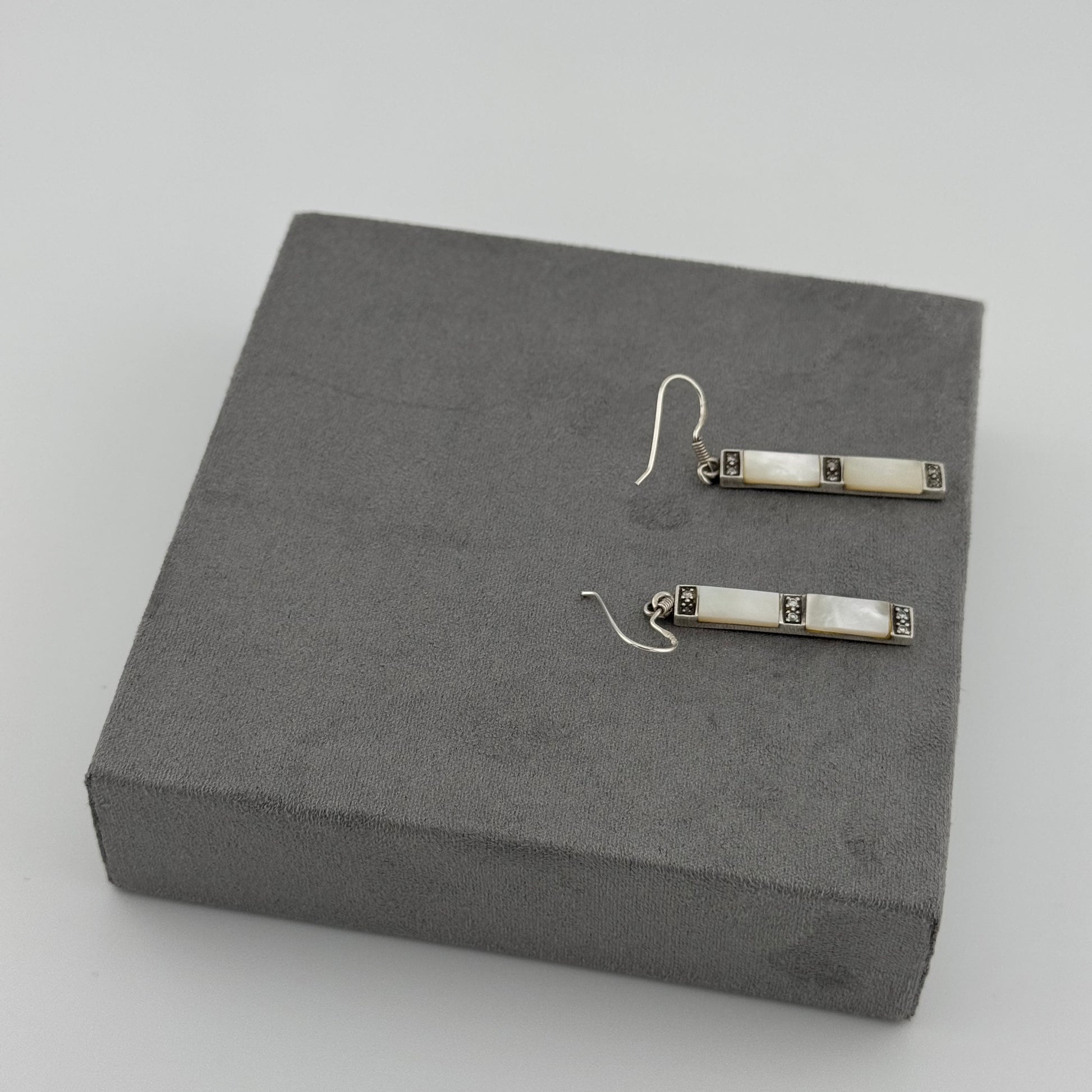 mother of pearl earrings in sterling silver