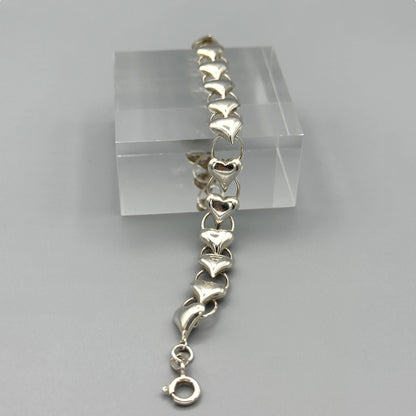 Bracelet angled to show heart shapes clearly